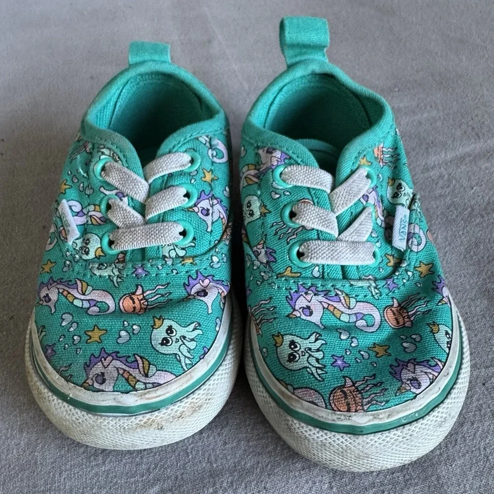 Size 4c - Vans Sea‎ party shoes Youth Green Fish